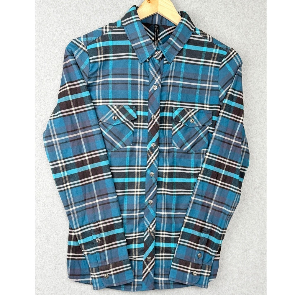 Kuhl Shirt Womens S Blue Plaid Flannel Button-down Long Sleeve Outdoor Top